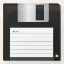 Classic 3.5" Floppy Disc Glass Coasters