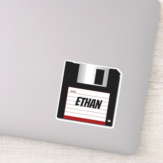 Classic 3.5" Floppy Disc Laptop Sticker (Detail)