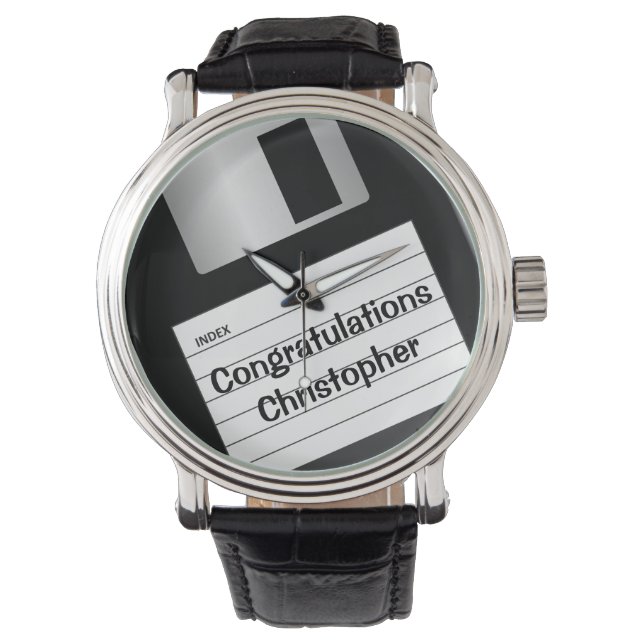 Classic 3.5" Floppy Disc Personalised Men's Watch (Front)