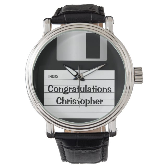 Classic 3.5" Floppy Disc Personalised Men's Watch (Front)