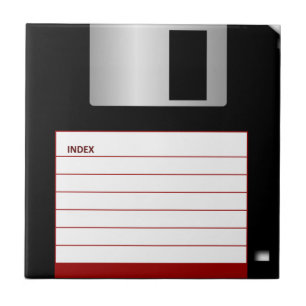 Classic 3.5" Red Floppy Disc Ceramic Tile