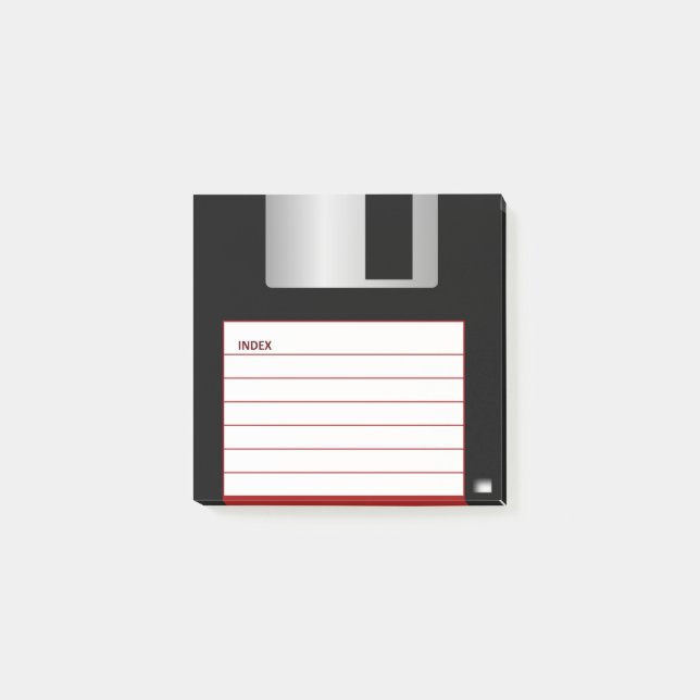 Classic 3.5" Red Floppy Disc Post-It Notes (Front)