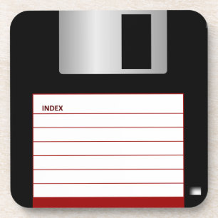 Classic 3.5" Red Floppy Disk Coasters