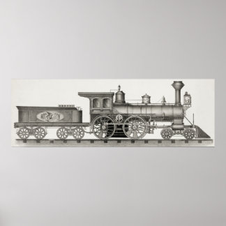 Classic 4-4-0 American locomotive Poster