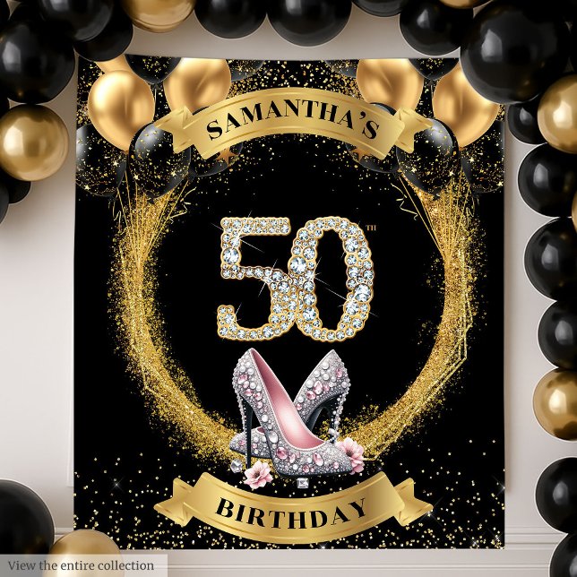 Classic 50th Birthday Diamond Numbers High Heels Tapestry (Classic 50th Birthday Diamond Numbers High Heels Tapestry )