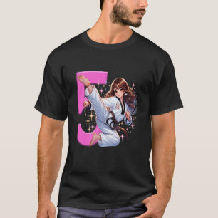 Classic 5th Birthday Girl Martial Arts Party Taekw T-Shirt