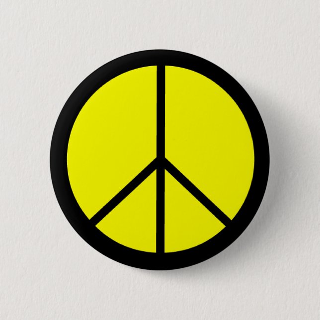 Classic 60s Groovy Peace Symbol 6 Cm Round Badge (Front)
