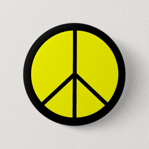 Classic 60s Groovy Peace Symbol 6 Cm Round Badge
