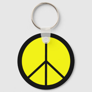 Classic 60s Groovy Peace Symbol Key Ring