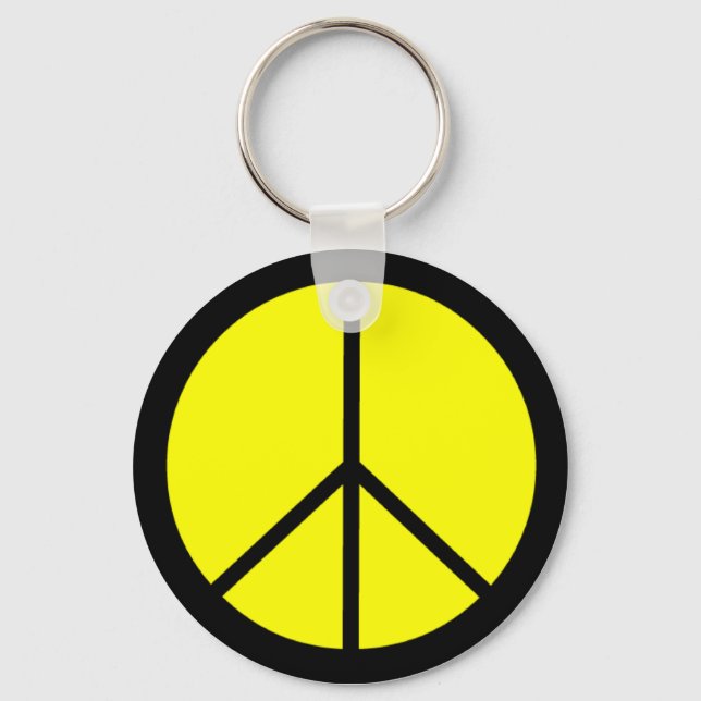 Classic 60s Groovy Peace Symbol Key Ring (Front)