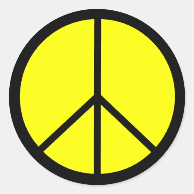 Classic 60s Groovy Peace Symbol Round Sticker (Front)