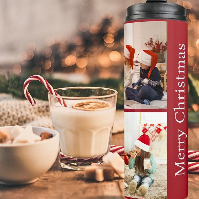 Classic 6 Photo Template Red Christmas Thermal Tumbler (Creator Uploaded)