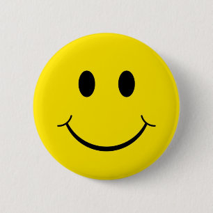 Classic 70's Yellow Happy Face 6 Cm Round Badge