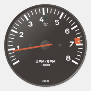 Classic 911 rev counter (old air-cooled car) classic round sticker