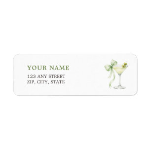 Classic A Tini One Baby Shower Return Address Label