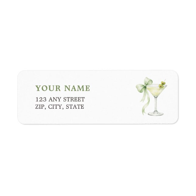 Classic A Tini One Baby Shower Return Address Label (Front)