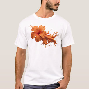 Classic ABSTRACT FLOWER Creative Print T-Shirt