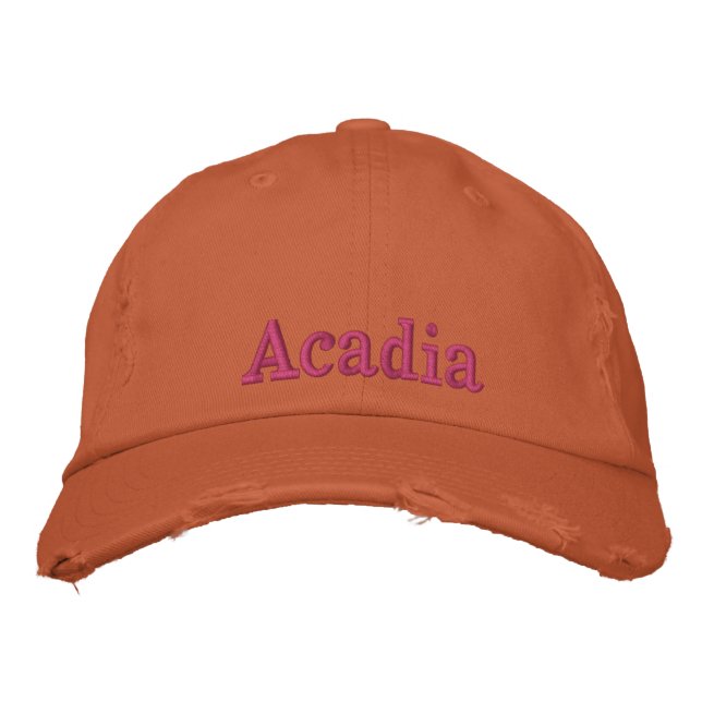 Classic Acadia Hot Pink Embroidered Hat (Front)