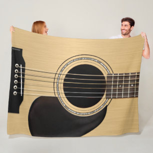 Classic Acoustic Guitar Fleece Blanket