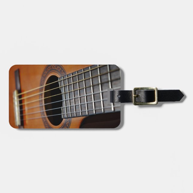 Classic Acoustic Guitar Luggage Tag (Front Horizontal)