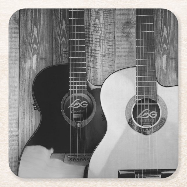 Classic Acoustic Guitars with Electronics Square Paper Coaster (Front)