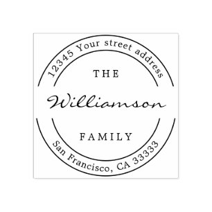 Classic Address Family Name Rubber Stamp