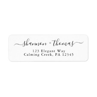 Classic Address Label, Black & White, Elegant Return Address Label