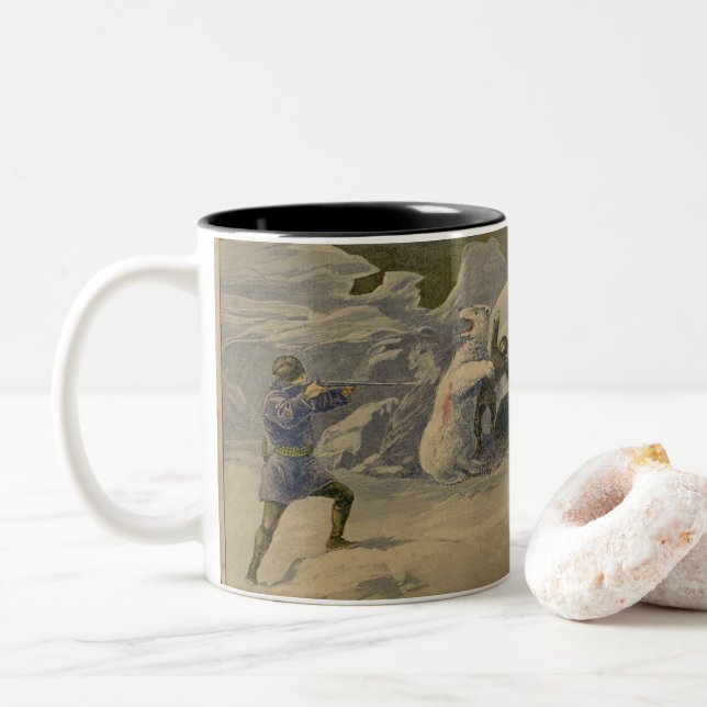 Classic Adventure Comics Two-Tone Coffee Mug (With Donut)