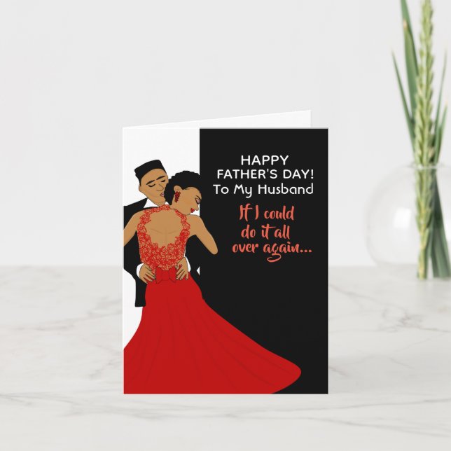 Classic African American Husband Father's Day Card (Front)