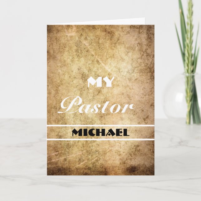 Classic Aged Paper Pastor Appreciation Card (Front)
