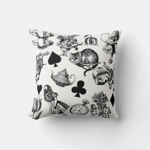 Classic Alice adventures in wonderland characters Cushion