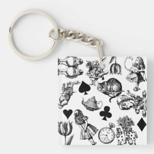 Classic Alice adventures in wonderland characters Key Ring