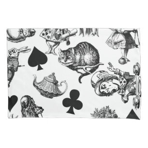 Classic Alice adventures in wonderland characters Pillowcase