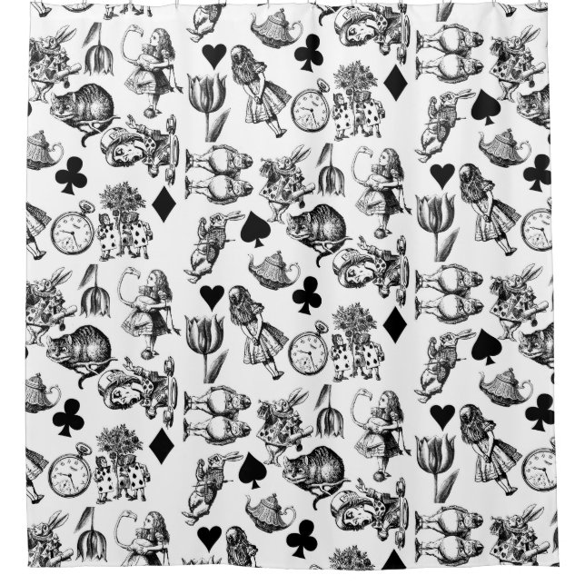 Classic Alice adventures in wonderland characters Shower Curtain (Front)