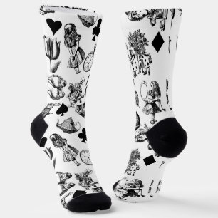 Classic Alice adventures in wonderland characters Socks