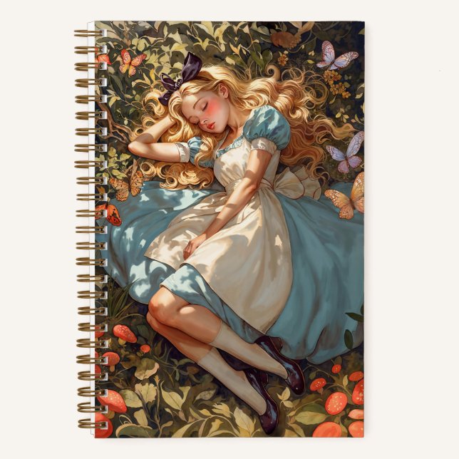Classic Alice dreaming of Wonderland Notebook (Front)