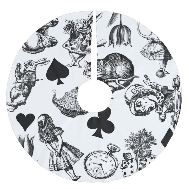  Classic Alice in Wonderland Characters: Original  Brushed Polyester Tree Skirt (Front)
