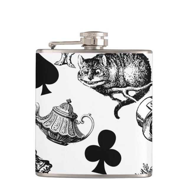  Classic Alice in Wonderland Characters: Original  Hip Flask (Front)