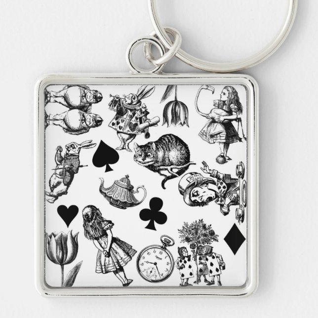  Classic Alice in Wonderland Characters: Original  Key Ring (Front)