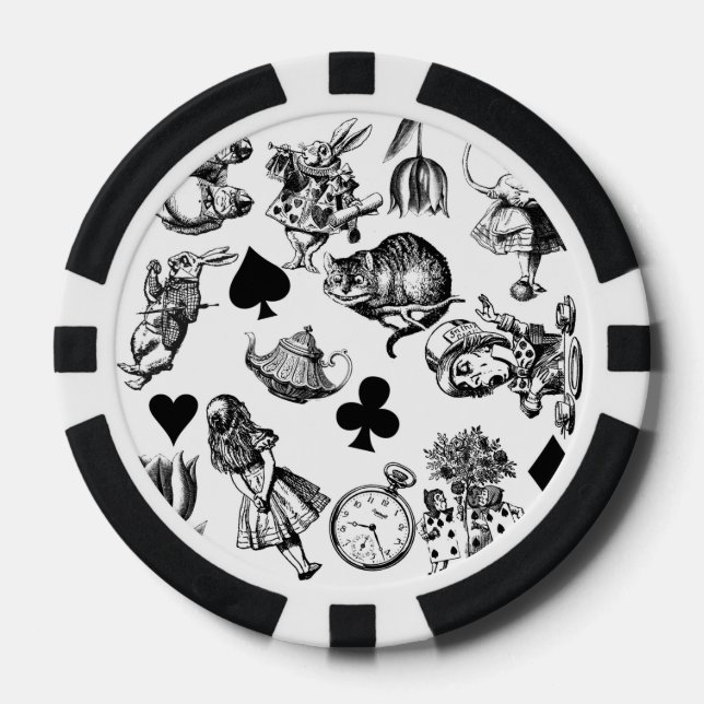  Classic Alice in Wonderland Characters: Original  Poker Chips (Front)
