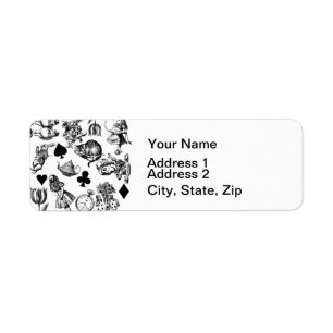 Classic Alice in Wonderland Characters: Original  Return Address Label