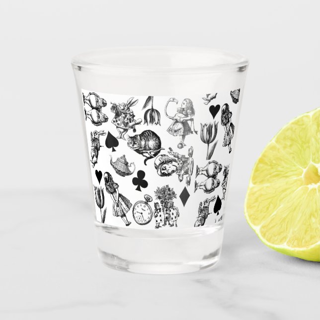  Classic Alice in Wonderland Characters: Original  Shot Glass (Front)