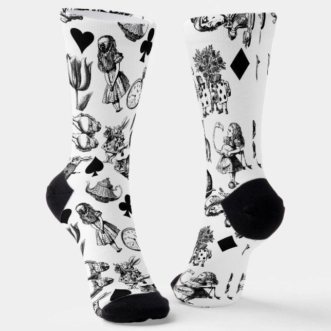  Classic Alice in Wonderland Characters: Original  Socks (Angled)