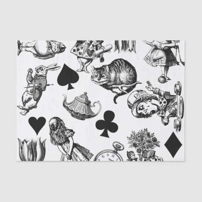  Classic Alice in Wonderland Characters: Original  Tissue Paper (Front)