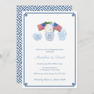 Classic All-American Ginger Jar Engagement Party Invitation