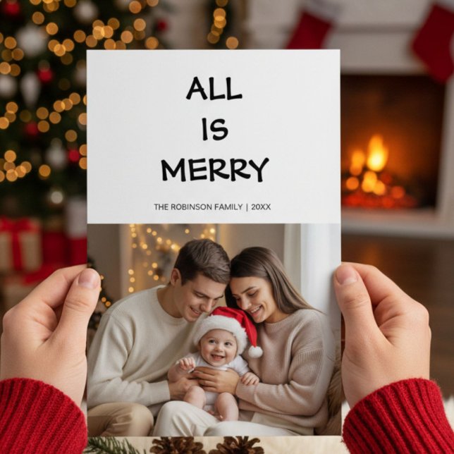 Classic All Is Bright Family Christmas Card   (Creator Uploaded)