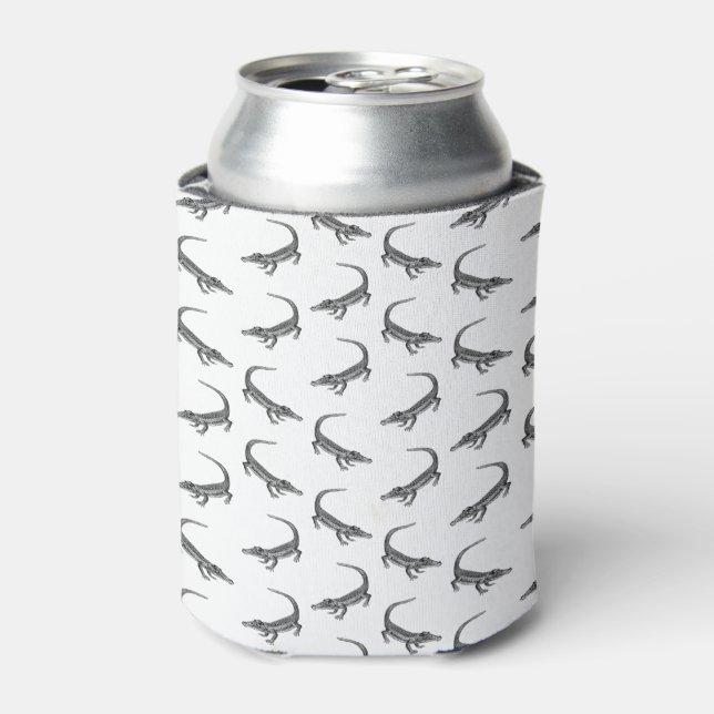 Classic Alligator Print CUSTOM BACKGROUND COLOR Can Cooler (Can Front)