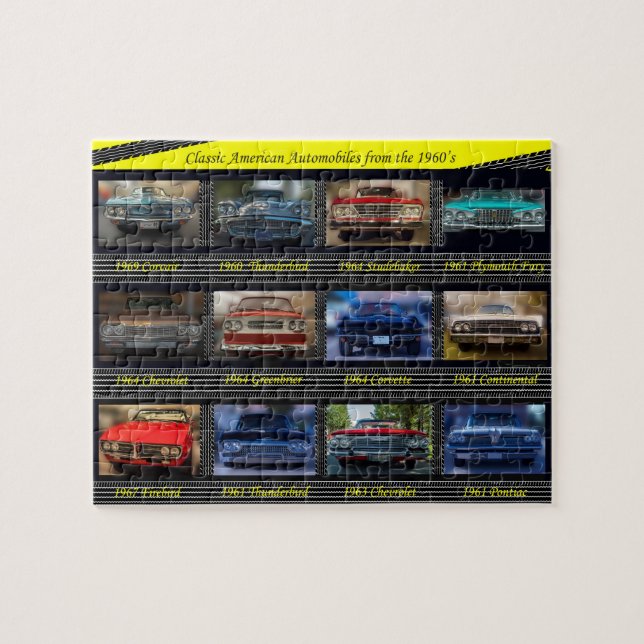Classic American Automobiles from the 1960's. Jigsaw Puzzle (Horizontal)
