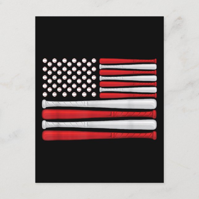 Classic American Baseball Flag - Vintage Baseball  Enclosure Card (Front)