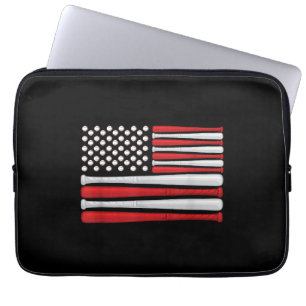 Classic American Baseball Flag - Vintage Baseball Laptop Sleeve
